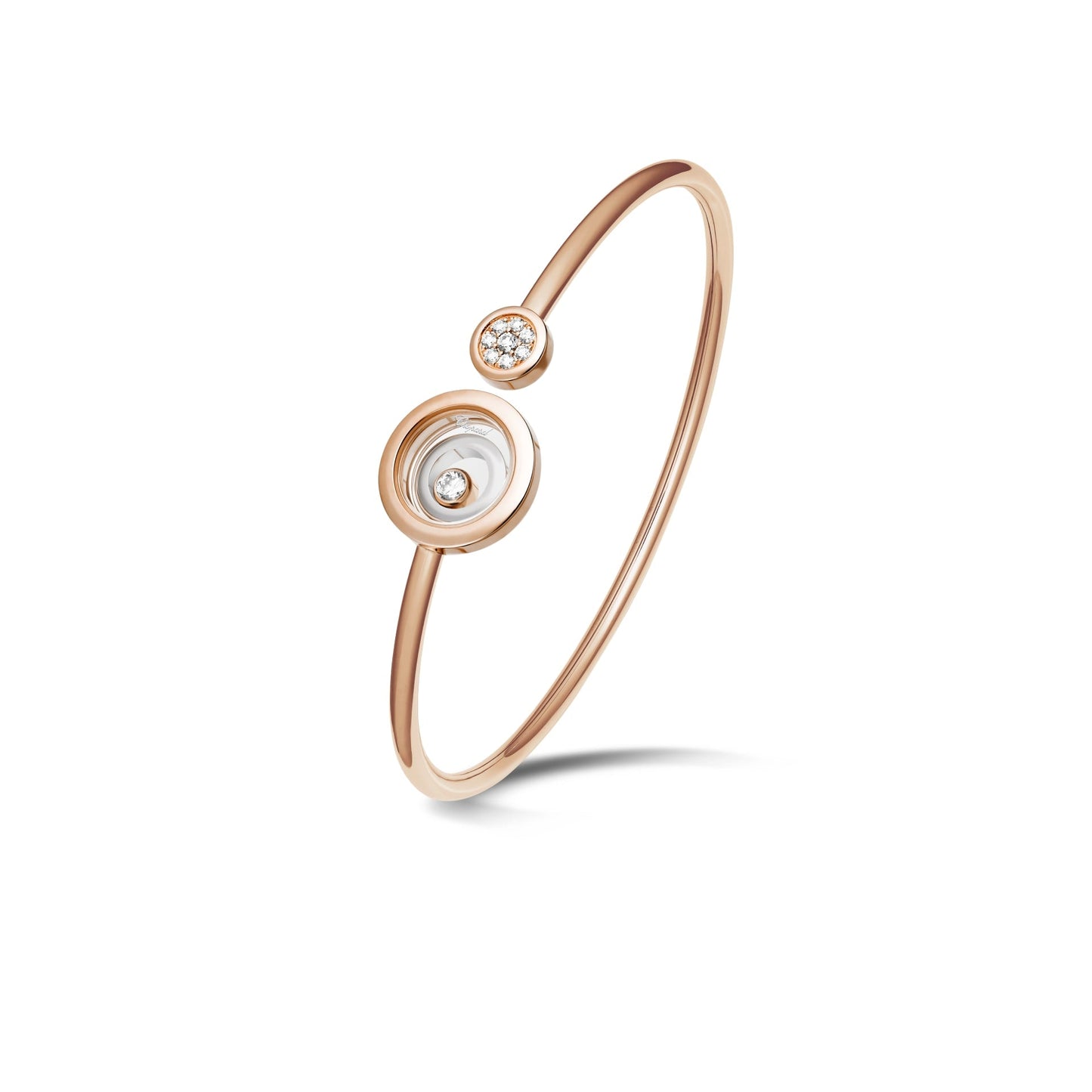 HAPPY SPIRIT BANGLE, ETHICAL ROSE GOLD, ETHICAL WHITE GOLD, DIAMONDS 858230-9001