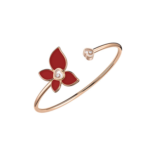 HAPPY BUTTERFLY X MARIAH CAREY BANGLE, ETHICAL ROSE GOLD, DIAMOND, CARNELIAN 858599-5002