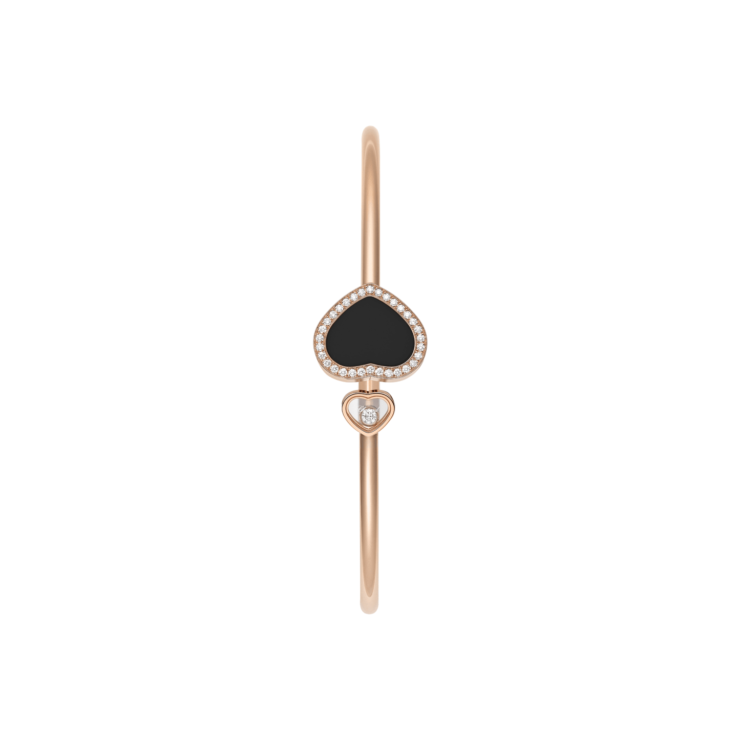 HAPPY HEARTS BANGLE, ETHICAL ROSE GOLD, DIAMONDS, ONYX 85A074-5200