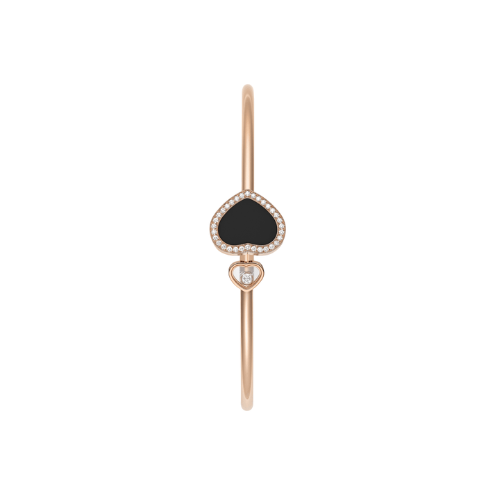 HAPPY HEARTS BANGLE, ETHICAL ROSE GOLD, DIAMONDS, ONYX 85A074-5200