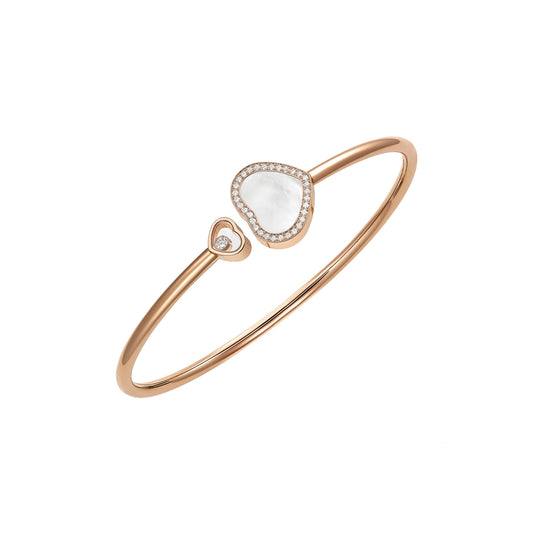 HAPPY HEARTS BANGLE, ETHICAL ROSE GOLD, DIAMONDS, MOTHER-OF-PEARL 85A074-5300