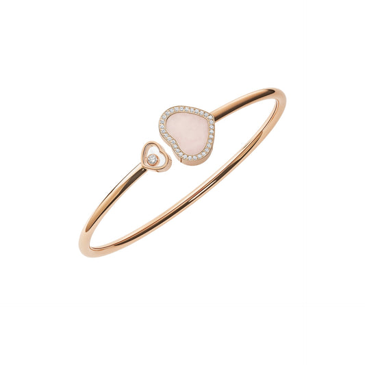 HAPPY HEARTS BANGLE, ETHICAL ROSE GOLD, DIAMONDS, PINK OPAL 85A074-5620
