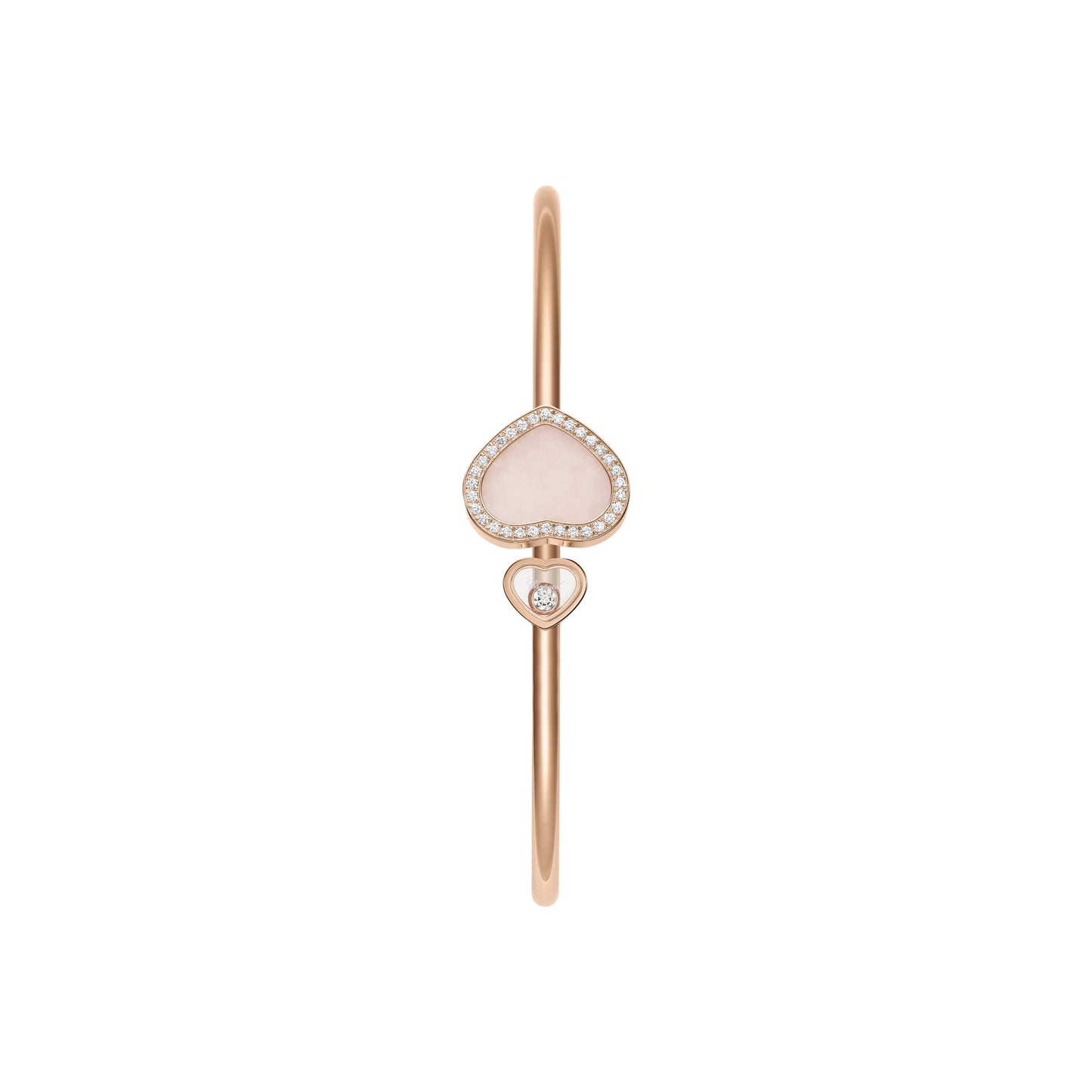 HAPPY HEARTS BANGLE, ETHICAL ROSE GOLD, DIAMONDS, PINK OPAL 85A074-5620