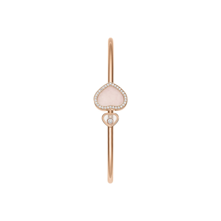 HAPPY HEARTS BANGLE, ETHICAL ROSE GOLD, DIAMONDS, PINK OPAL 85A074-5620