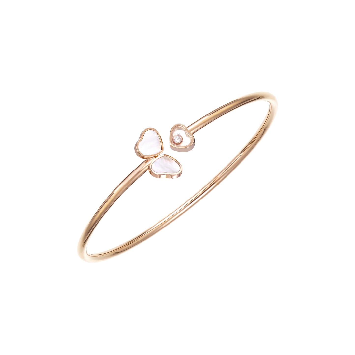HAPPY HEARTS WINGS BANGLE, ETHICAL ROSE GOLD, DIAMOND, MOTHER-OF-PEARL 85A083-5300