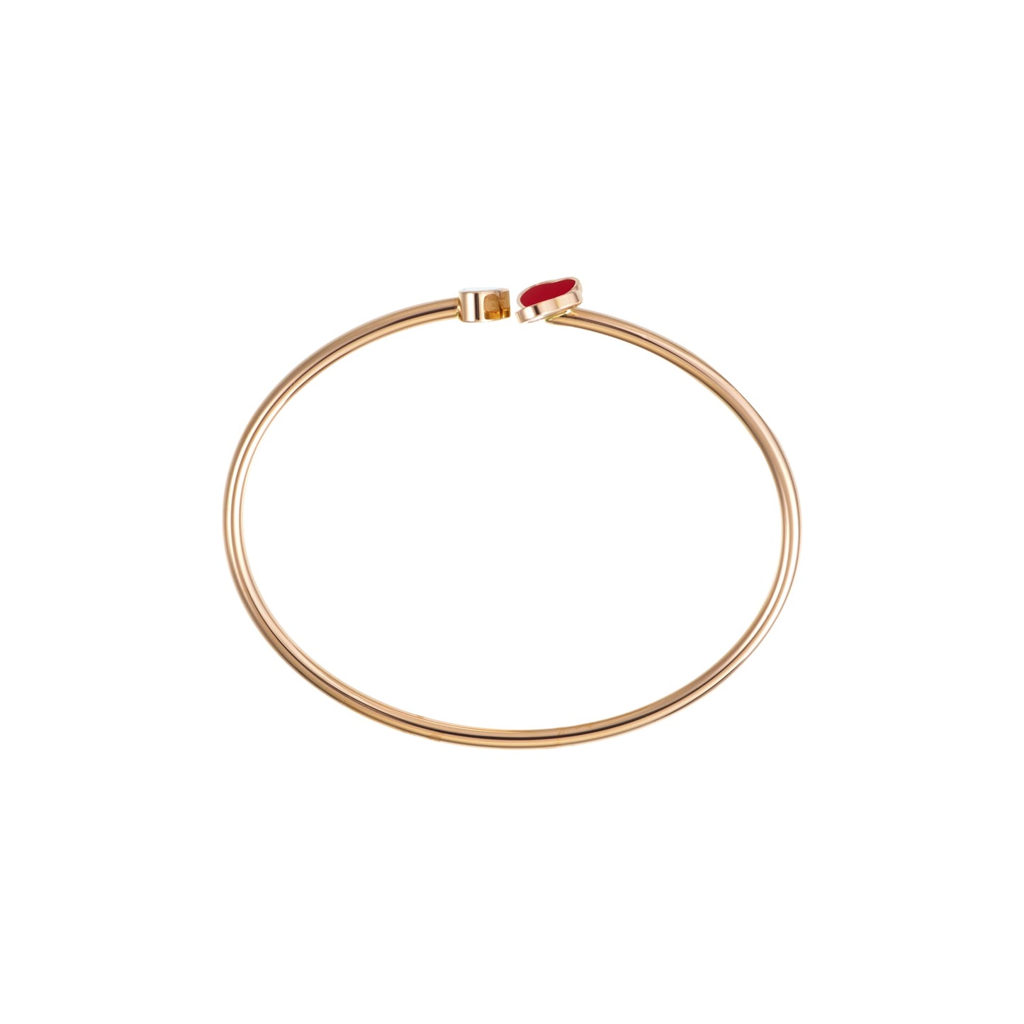HAPPY HEARTS WINGS BANGLE, ETHICAL ROSE GOLD, DIAMOND, RED STONE 85A083-5800