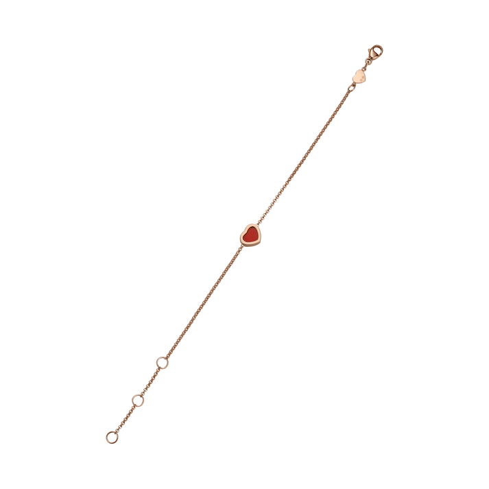 MY HAPPY HEARTS BRACELET, ETHICAL ROSE GOLD, CARNELIAN 85A086-5081