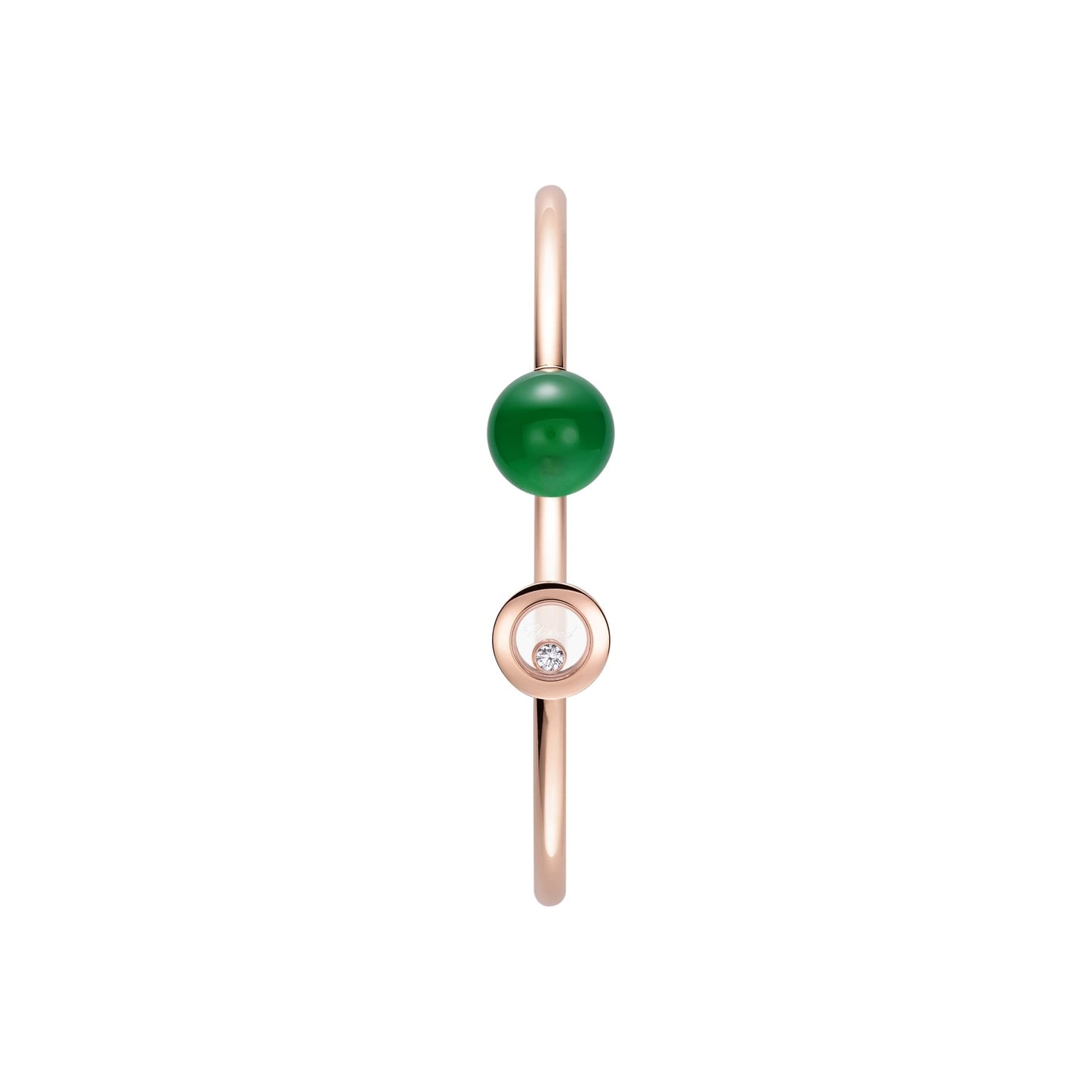 HAPPY DIAMONDS PLANET BANGLE, ETHICAL ROSE GOLD, DIAMOND, GREEN AGATE 85A619-5100