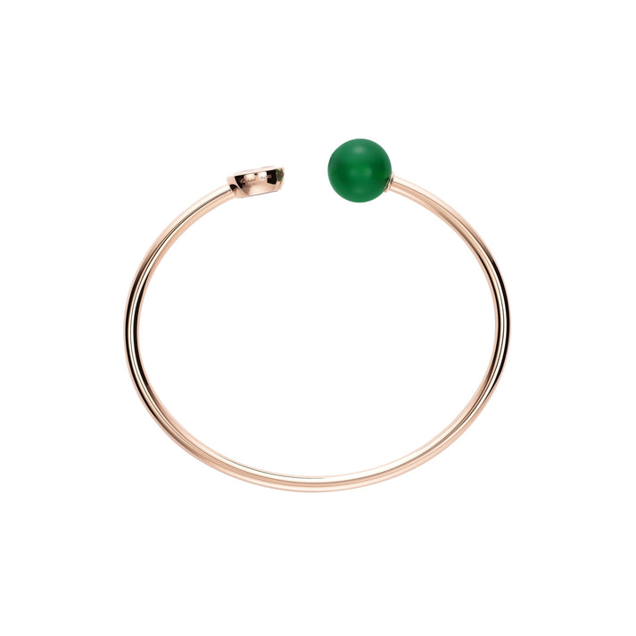 HAPPY DIAMONDS PLANET BANGLE, ETHICAL ROSE GOLD, DIAMOND, GREEN AGATE 85A619-5100