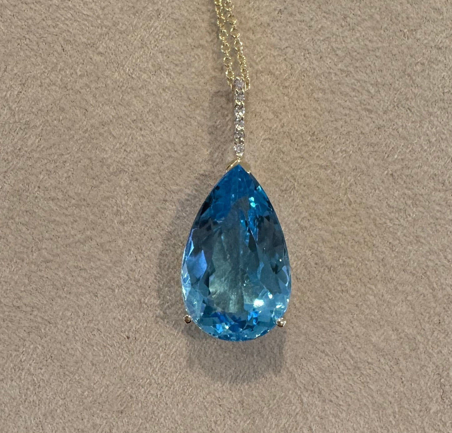 Blue Topaz Pear Necklace