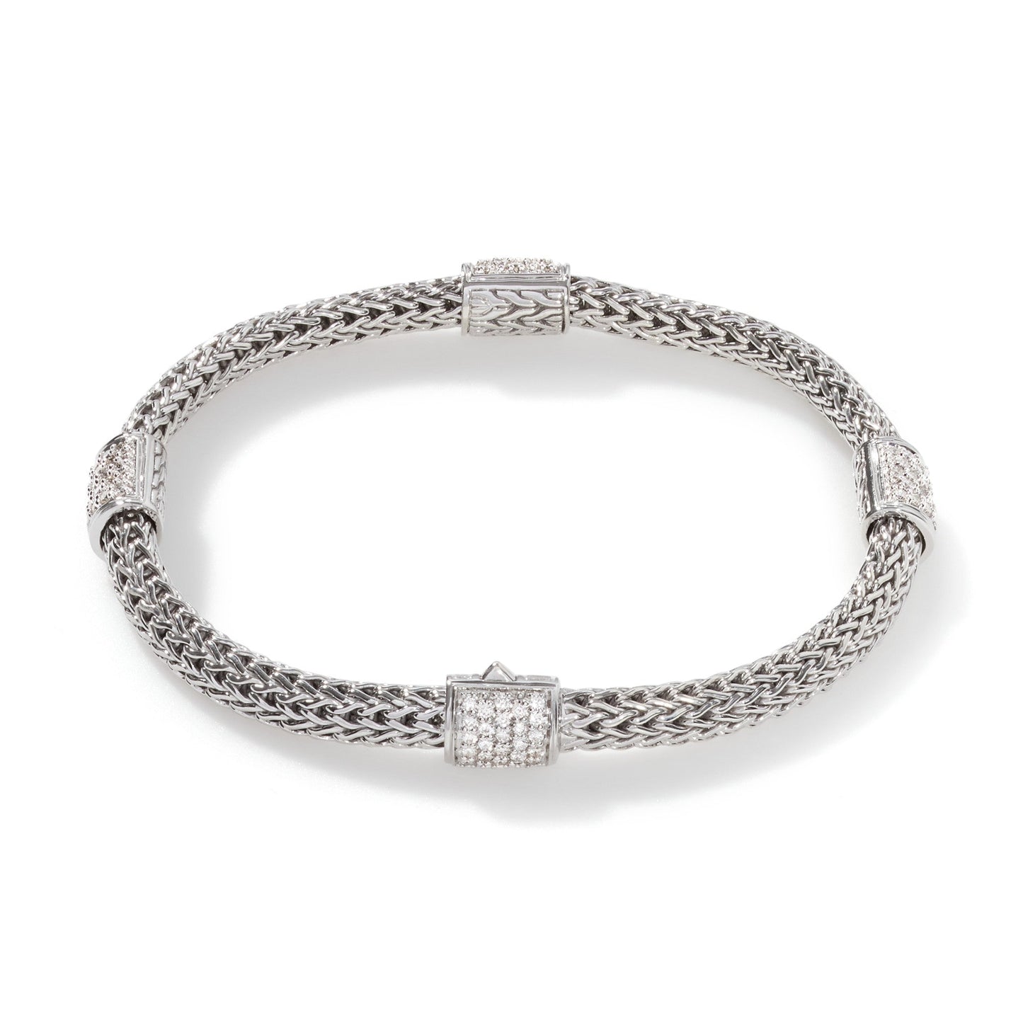 John Hardy Icon Bracelet, Sterling Silver, Diamonds, 5MM BBP9694DI