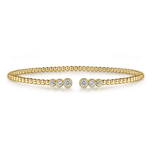 14K Yellow Gold Bujukan Diamonds Split Bangle BG4120-62Y45JJ