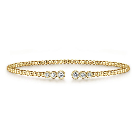 14K Yellow Gold Bujukan Diamonds Split Bangle BG4120-62Y45JJ