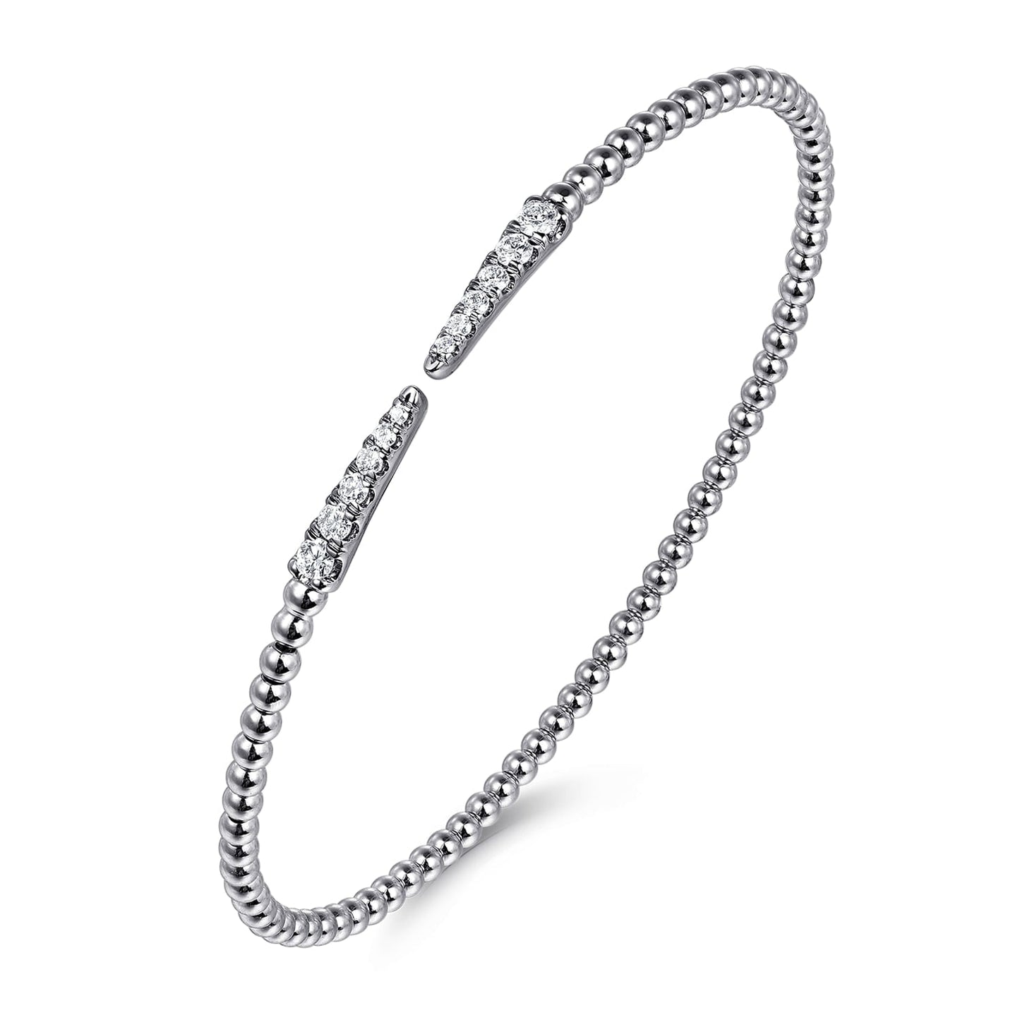 14K White Gold Bujukan Diamond Spikes Split Bangle BG4216-62W45JJ