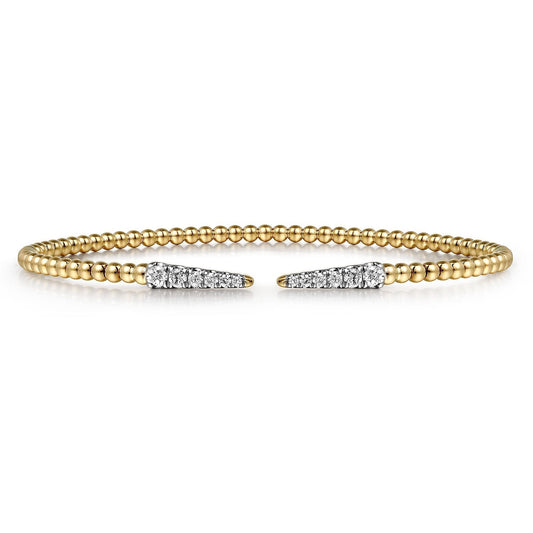 14K Yellow Gold Bujukan Diamond Spikes Split Bangle BG4216-62Y45JJ