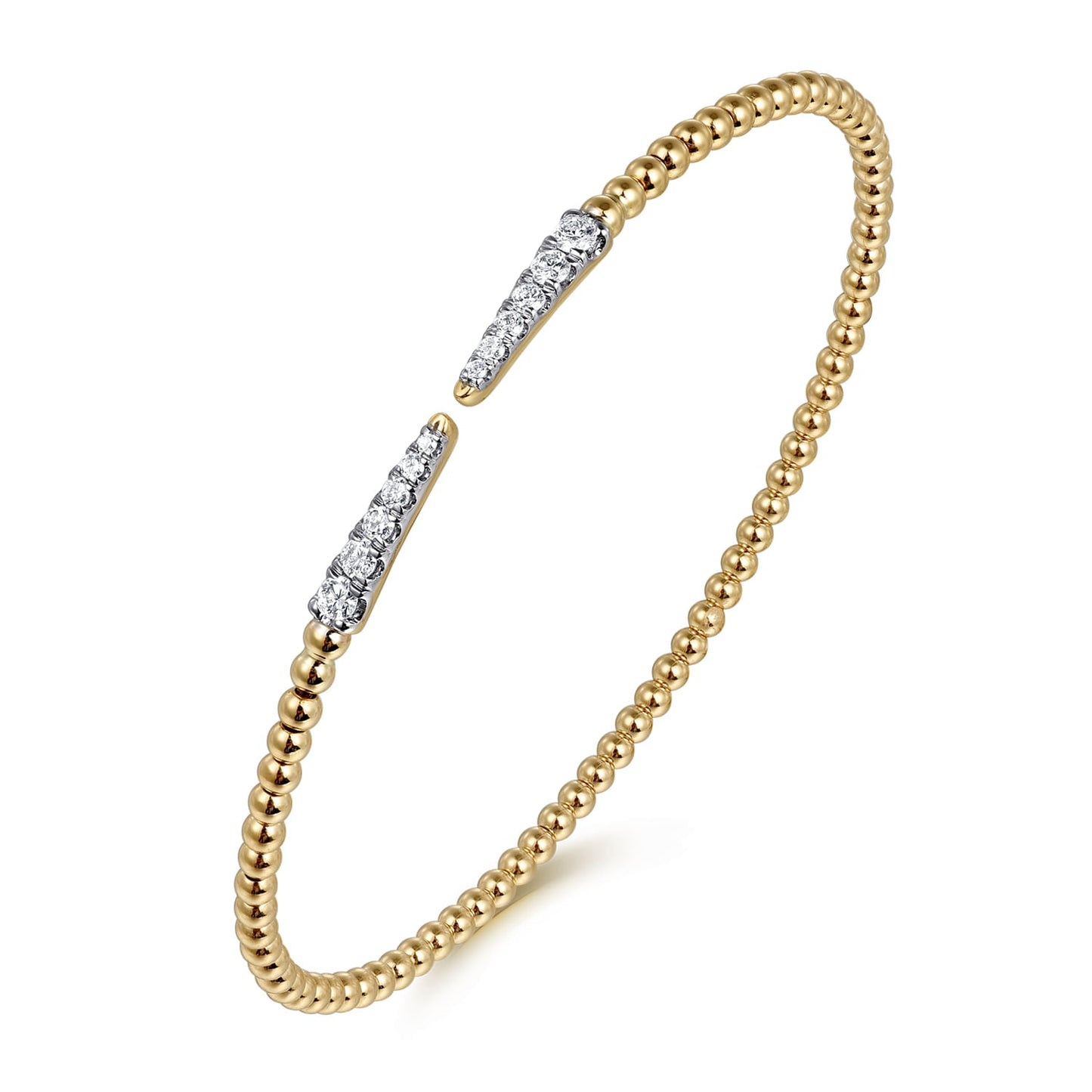 14K Yellow Gold Bujukan Diamond Spikes Split Bangle BG4216-62Y45JJ