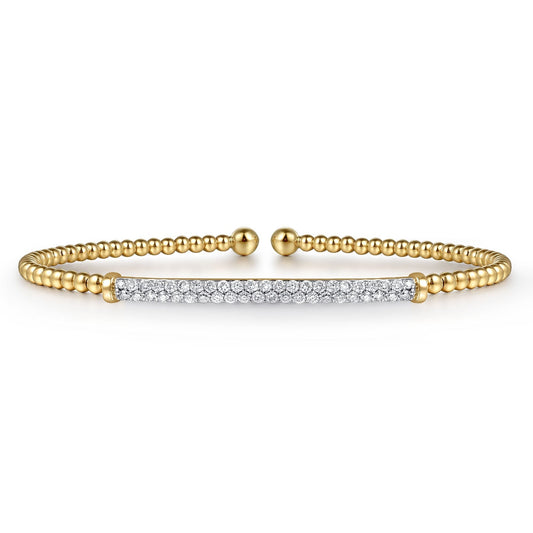 14K Yellow Gold Bujukan Diamond Bar Split Bangle BG4262-62Y45JJ