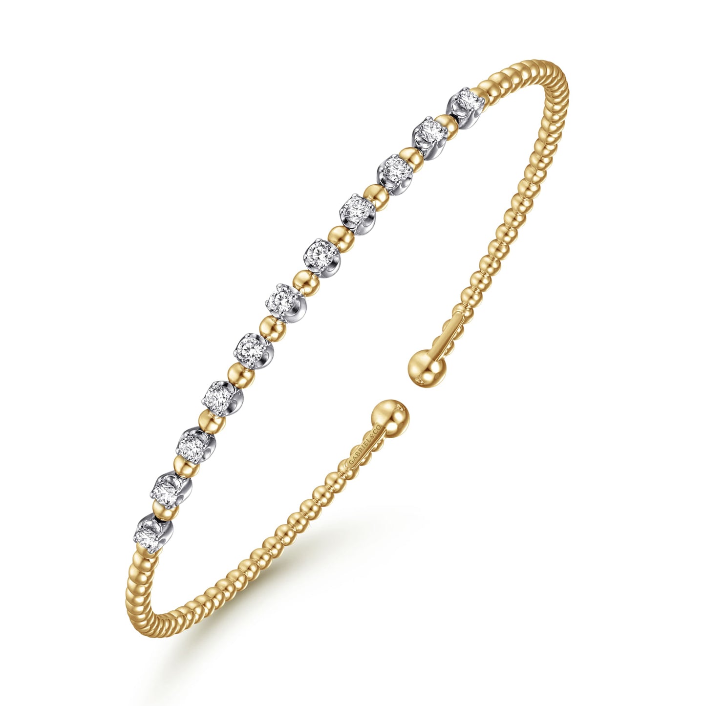 14K White-Yellow Gold Bujukan Diamond Split Bangle BG4279-62M45JJ