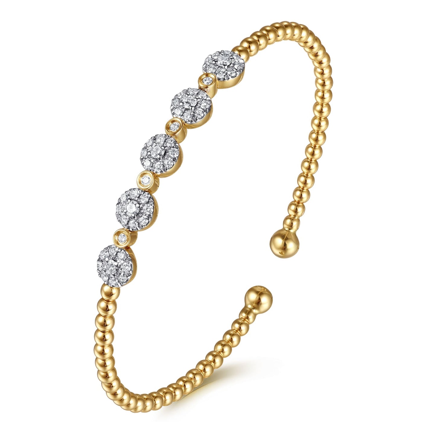 14K Yellow Gold Bujukan Diamond Split Bangle BG4335-62Y45JJ