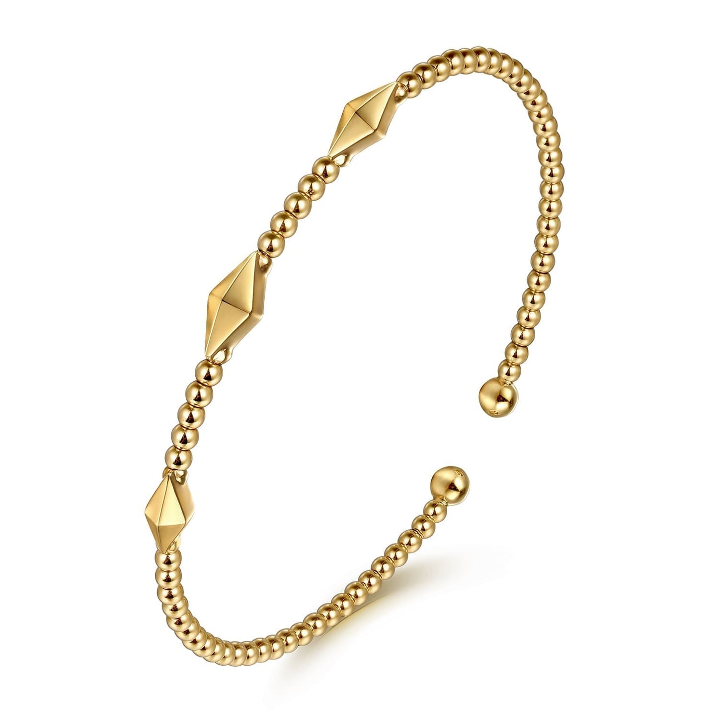 14K Yellow Gold Bujukan Pyramid Stations Bangle BG4421-62Y4JJJ