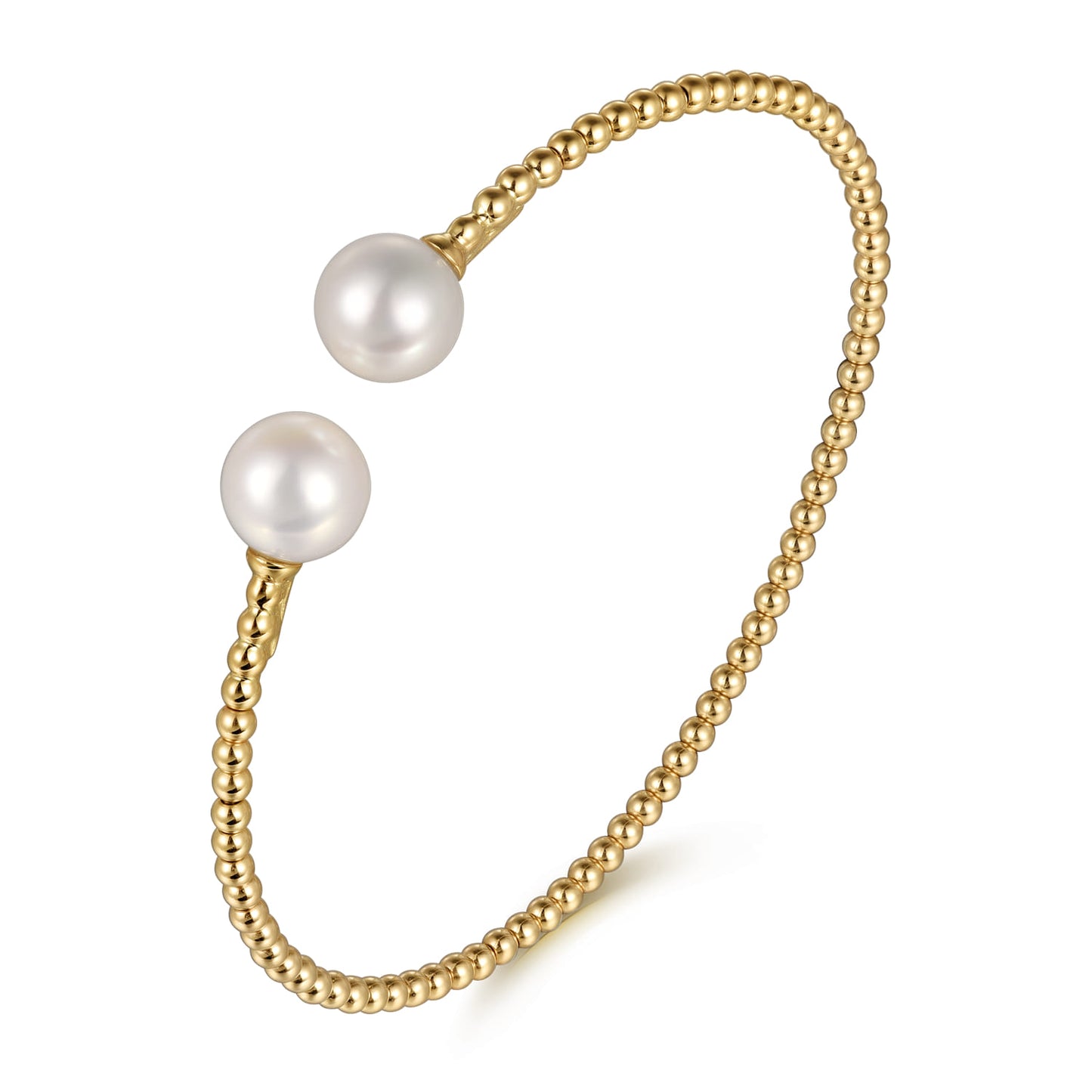 14K Yellow Gold Bujukan Pearls Split Bangle BG4475-6Y4JPL