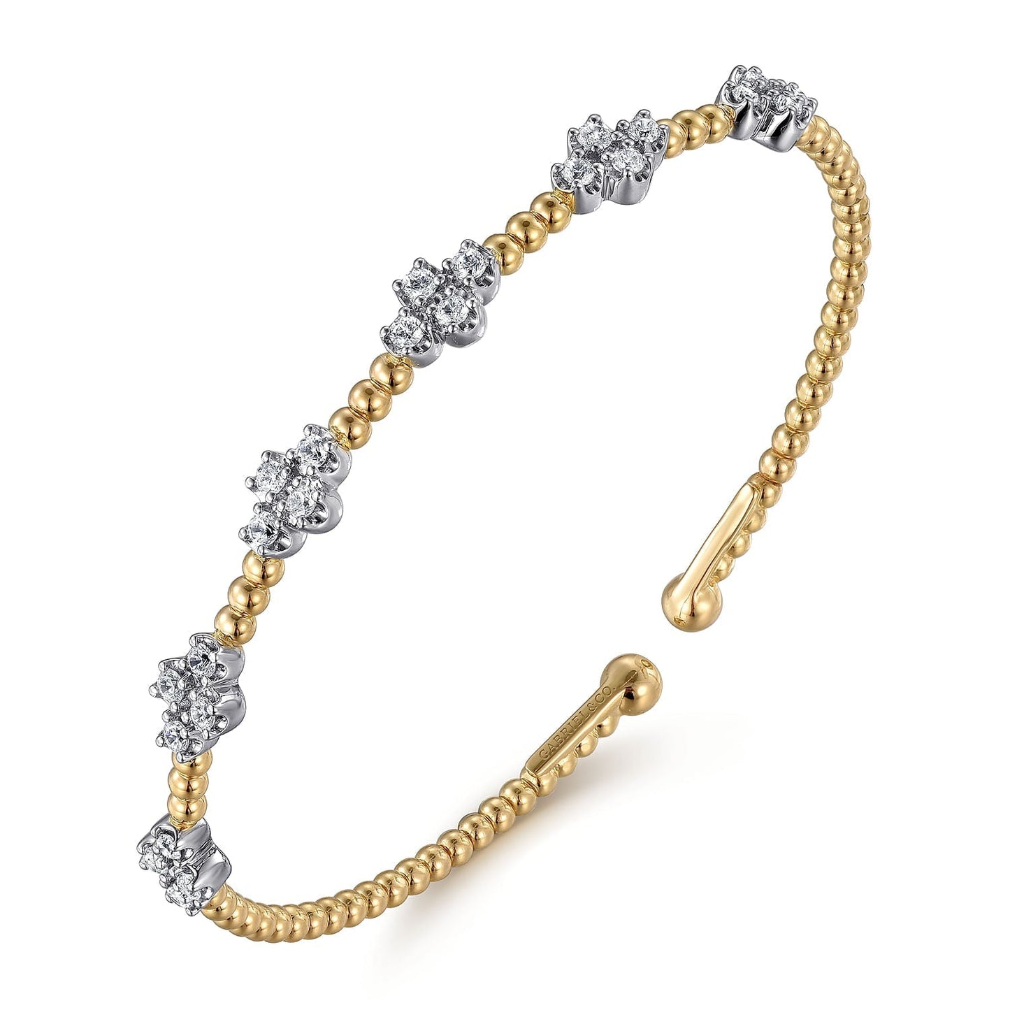 14K White-Yellow Gold Bujukan Diamond Bangle BG4782-62M45JJ