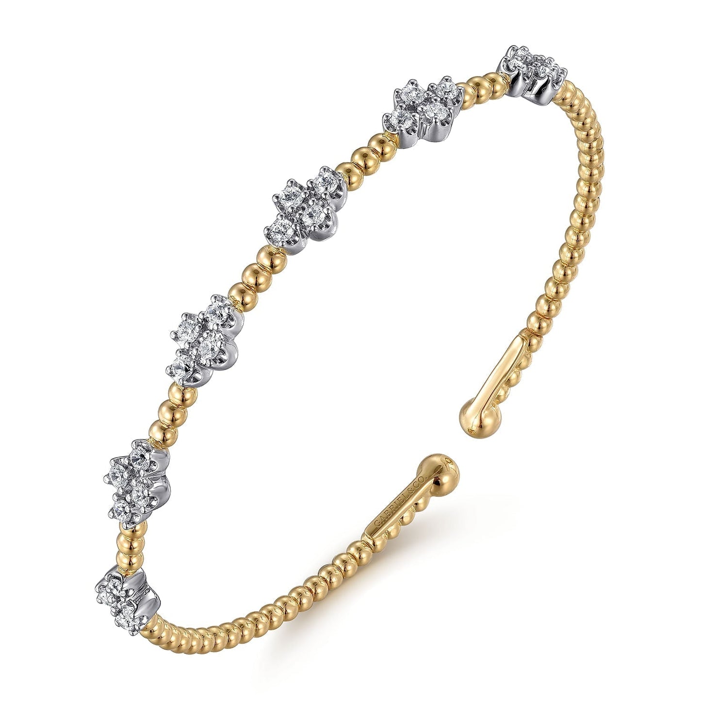 14K White-Yellow Gold Bujukan Diamond Bangle BG4782-62M45JJ