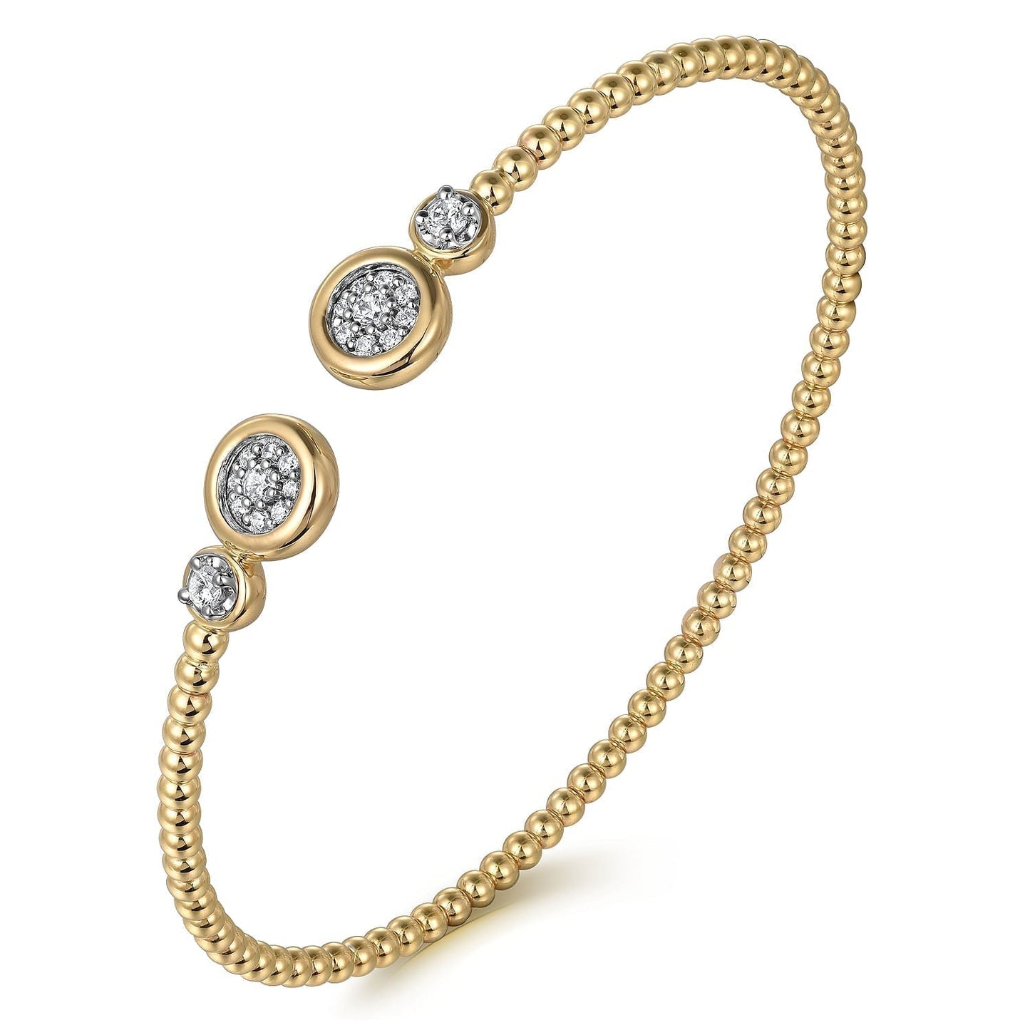 14K White and Yellow Gold Diamond Bujukan Bangle BG4916-62M45JJ