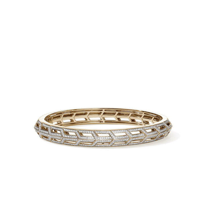 Icon 50 Hinged Bangle, Gold, Diamonds|BGGX987542DI