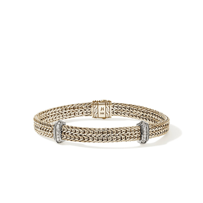 Icon Link Bracelet, Gold, Diamonds, 6MM|BUGGX989792DI