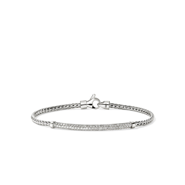 JH Essential Pavé Bracelet, Sterling Silver, Diamonds, 2.5MM|BUP987082DI