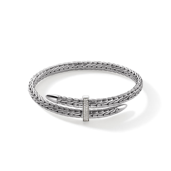 Spear Flex Cuff, Sterling Silver, Diamonds, 5.5MM|CBP9011072DI