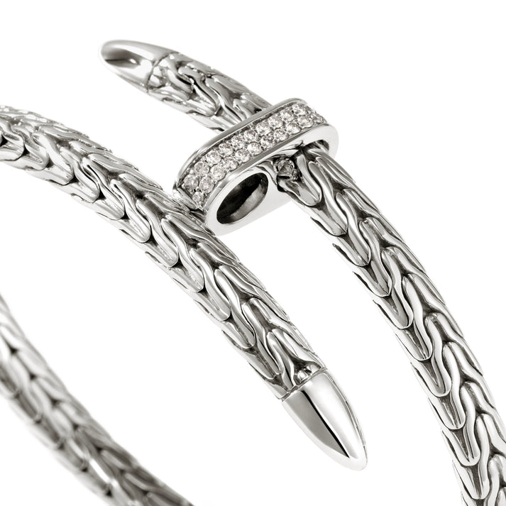 John Hardy Spear Flex Cuff, Sterling Silver, Diamonds CBP9011072DI