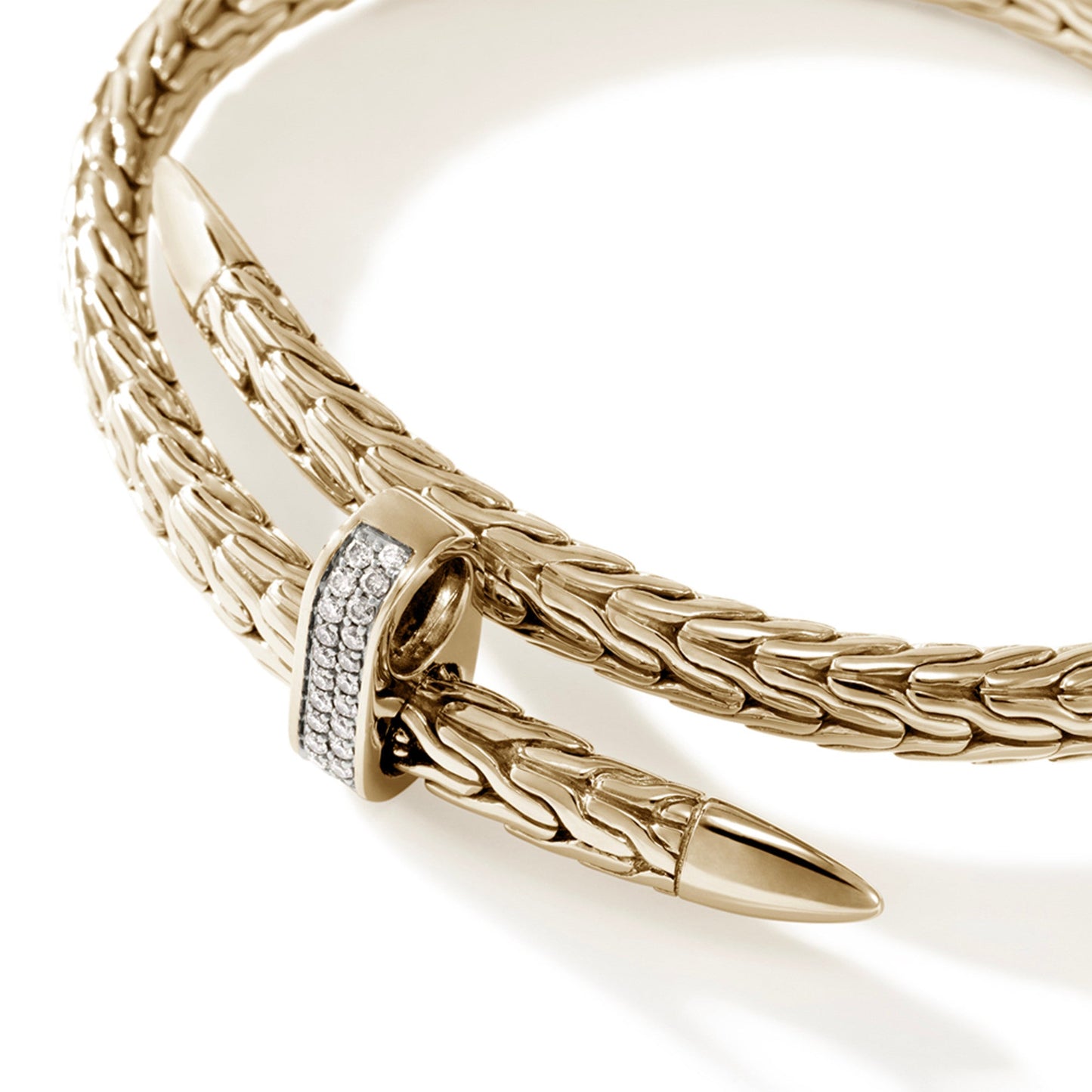 John Hardy Spear Flex Cuff, Gold, Diamonds CGGX9011072DI