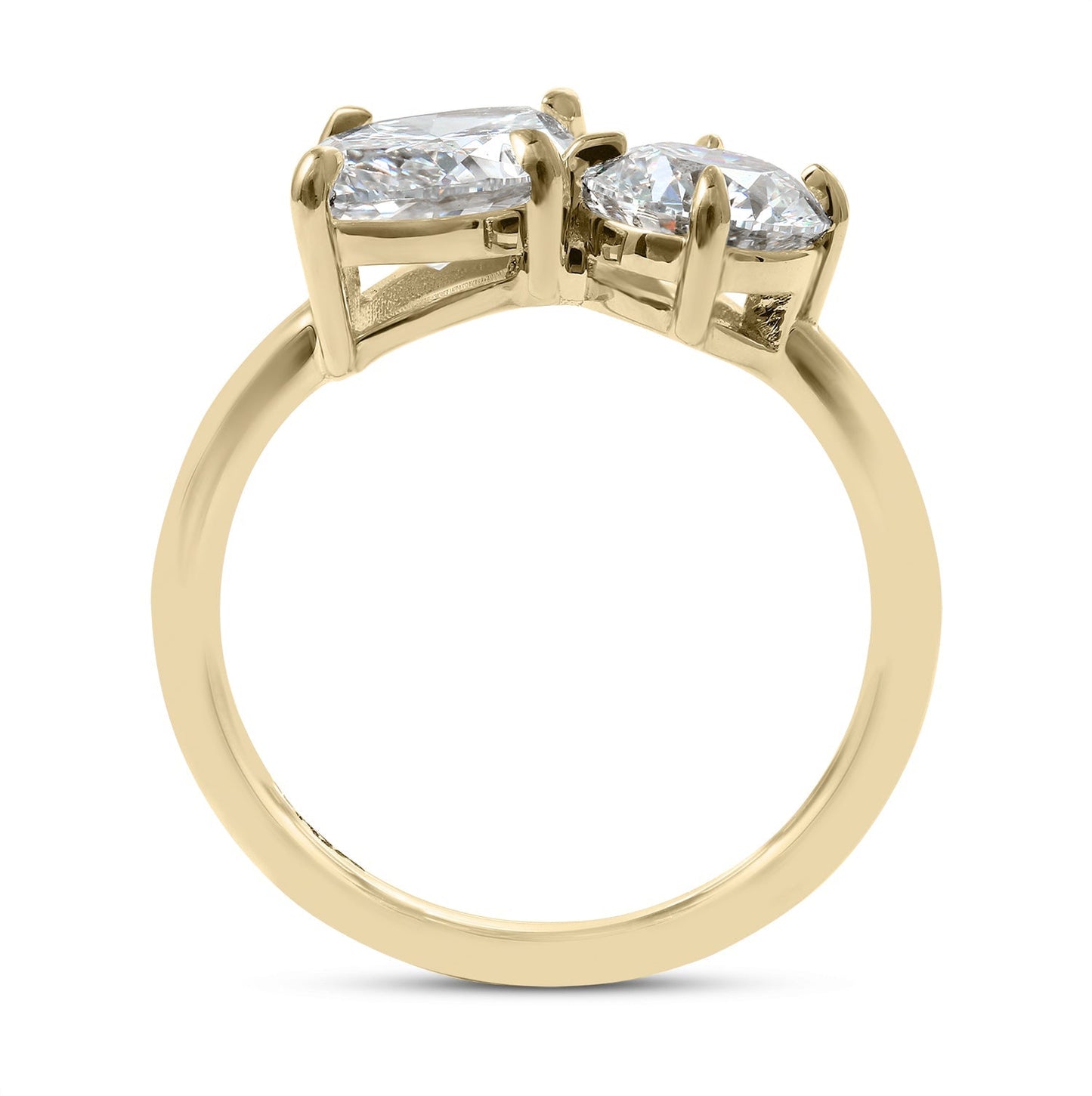 Clarity Diamond™ Side Round and Emerald Toi et Moi Ring
