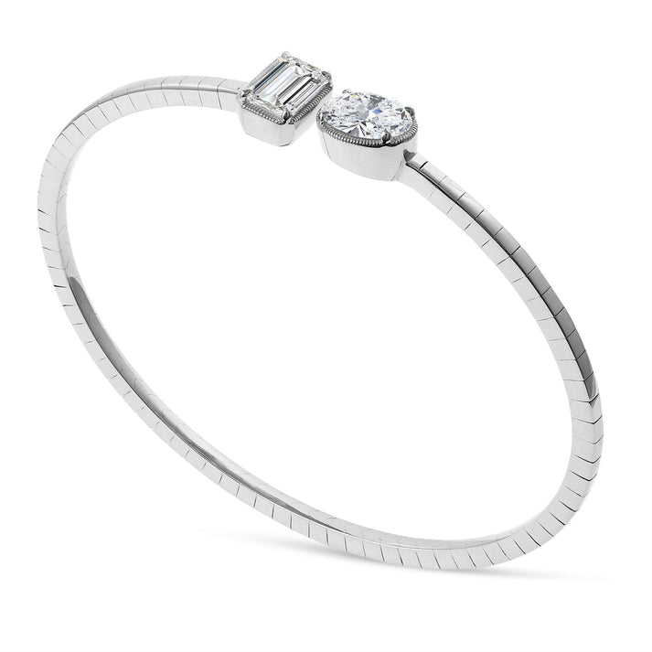 Clarity Diamond™ Angle Emerald and Oval Flex Cuff