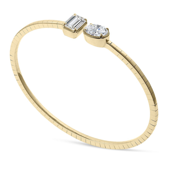 Clarity Diamond™ Angle Emerald and Oval Flex Cuff