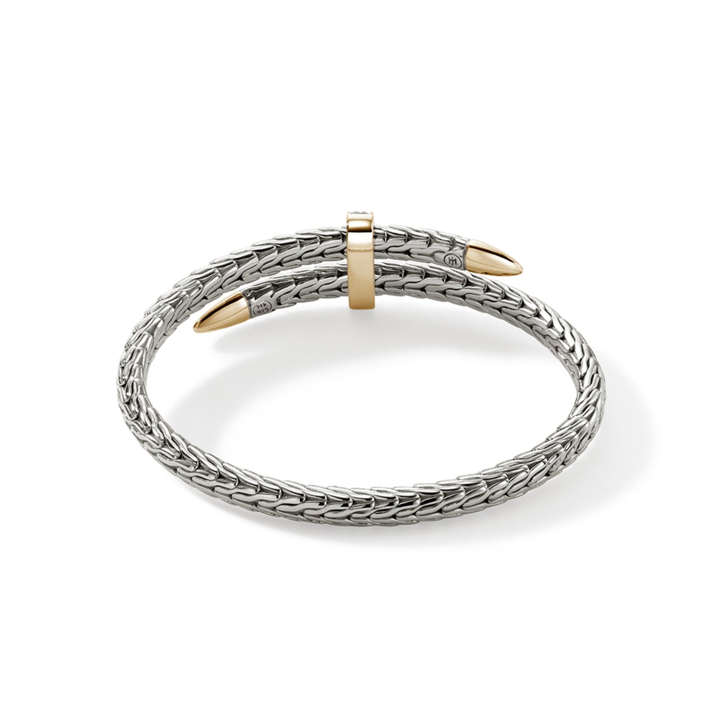John Hardy Spear Flex Cuff, Silver, Gold, Diamonds CZZP90110722DI