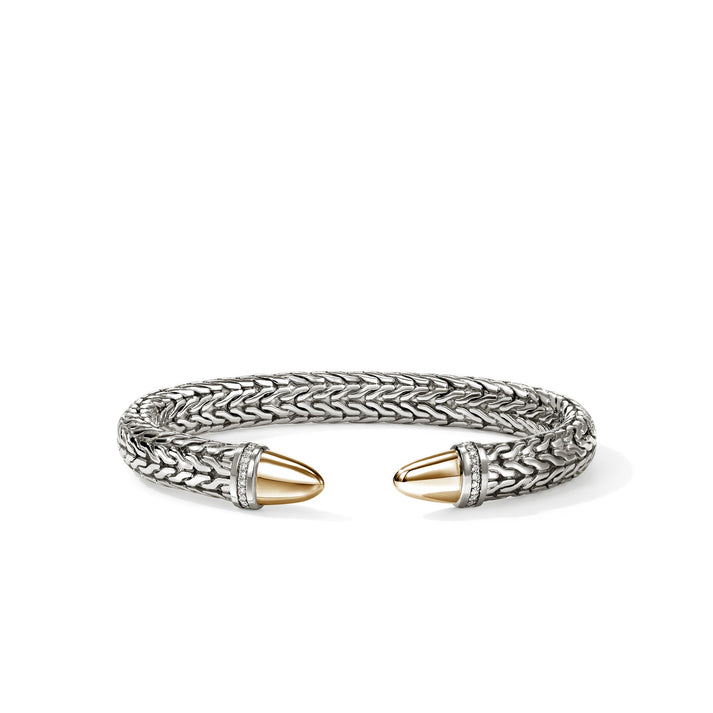 Spear 50 Flex Cuff, Gold, Sterling Silver, Diamonds|CZZP9889822DI