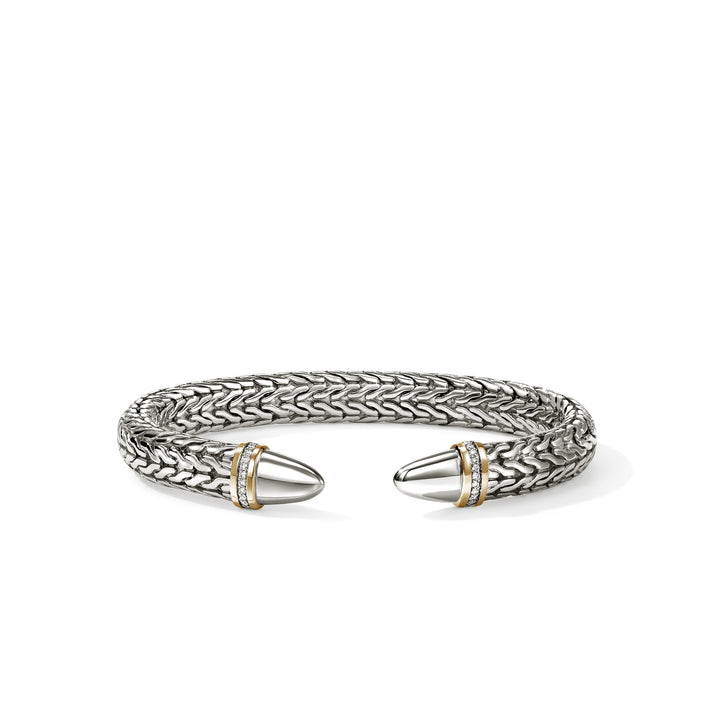 Spear 50 Flex Cuff, Gold, Sterling Silver, Diamonds|CZZP988982DI