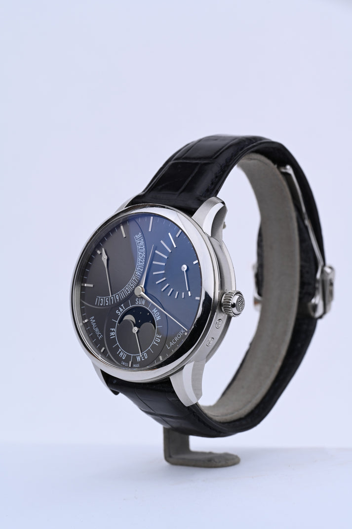 7228ss001000 Preowned Maurice lacroix masterpiece Lune retrogradep