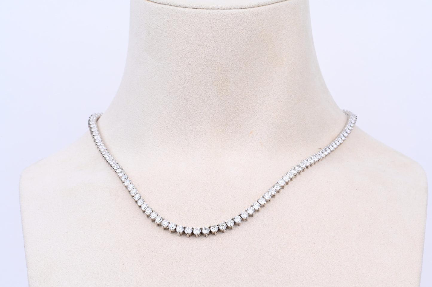 Diamond Tennis Necklace 3prongs 12.23ctw 18kw