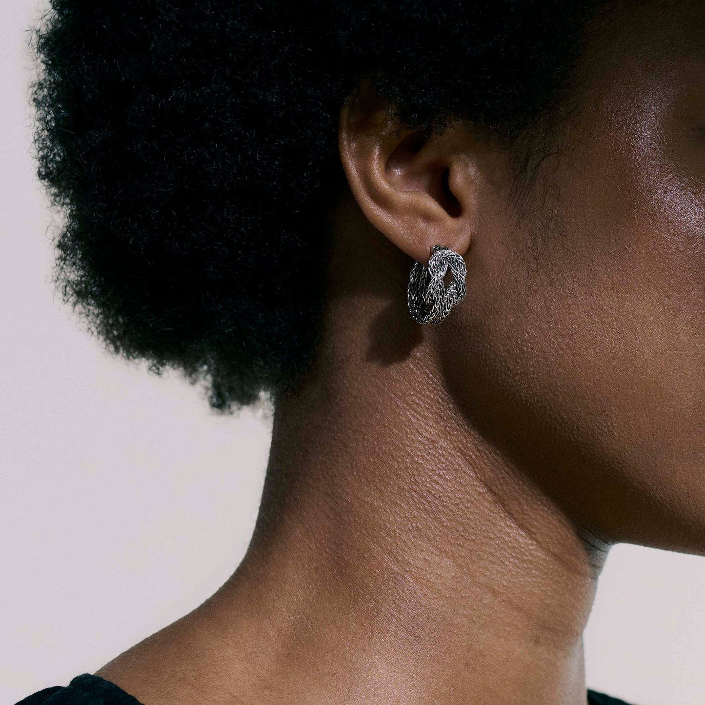 Love Knot Hoop Earring, Sterling Silver, 20MM|EB900990