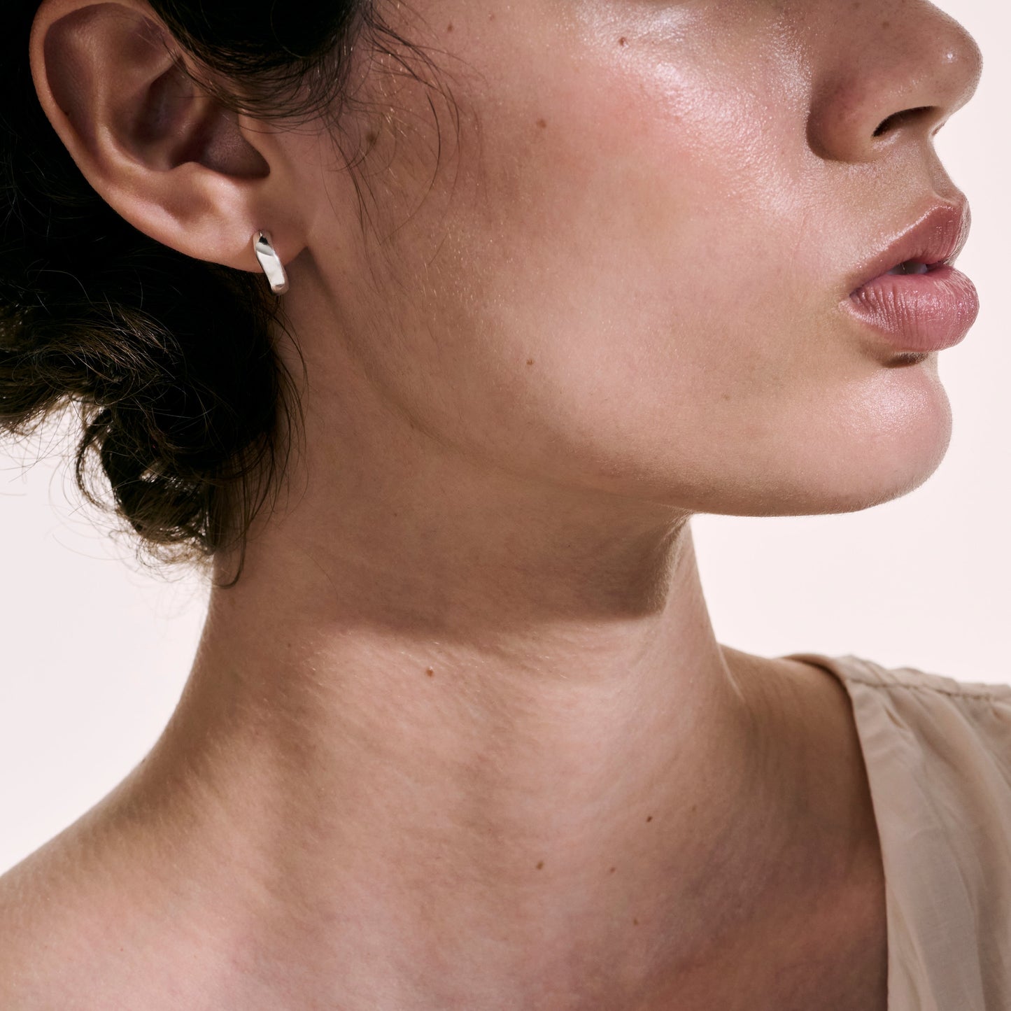 Surf Huggie Earrings, Sterling Silver, 12MM|EB901122