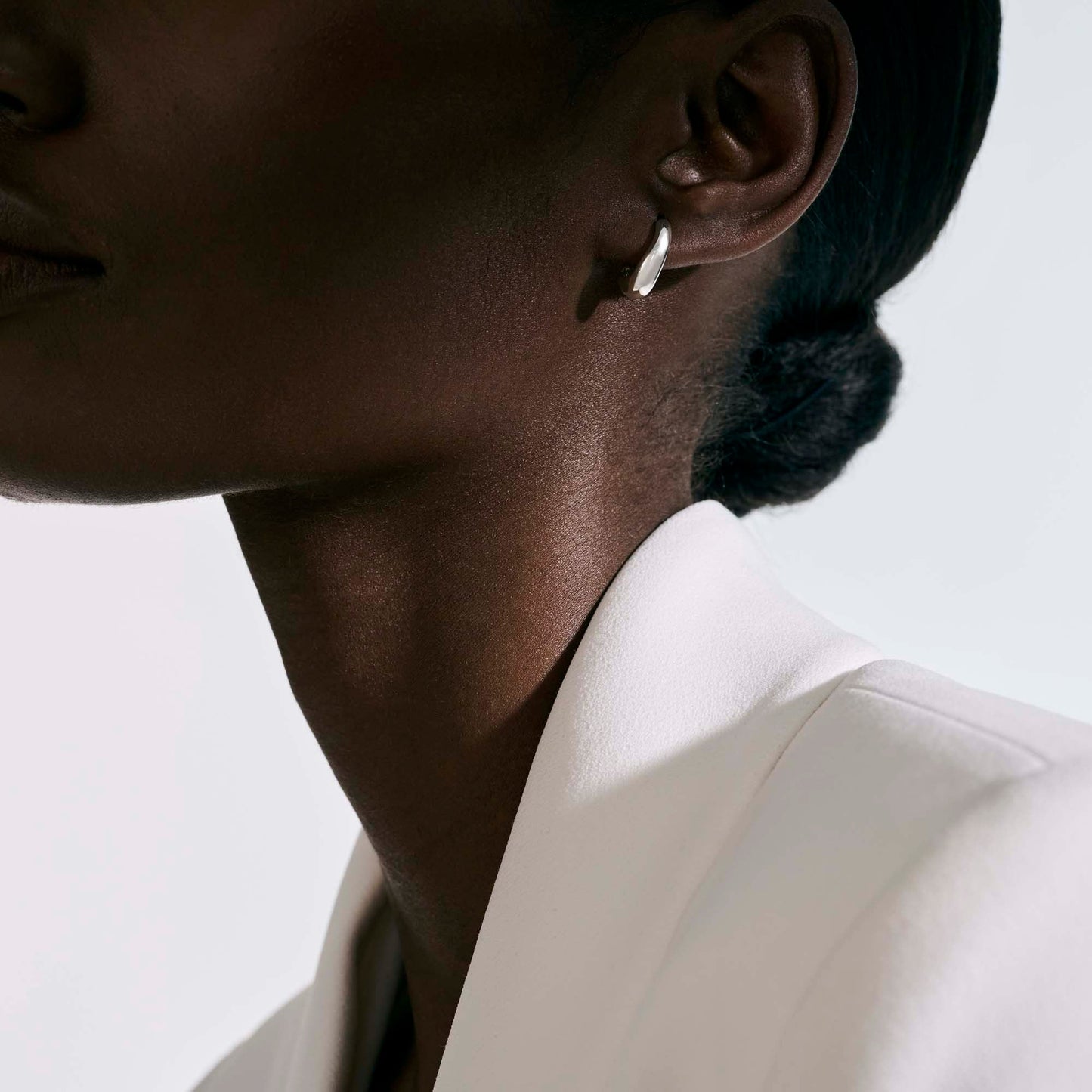 Surf J Hoop Earring, Sterling Silver, 15.5MM|EB901123