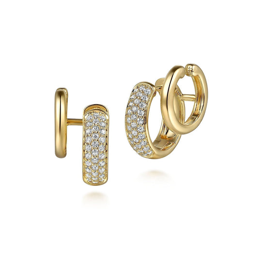 14K Yellow Gold Diamond Stuggies Earrings EG15143Y45JJ