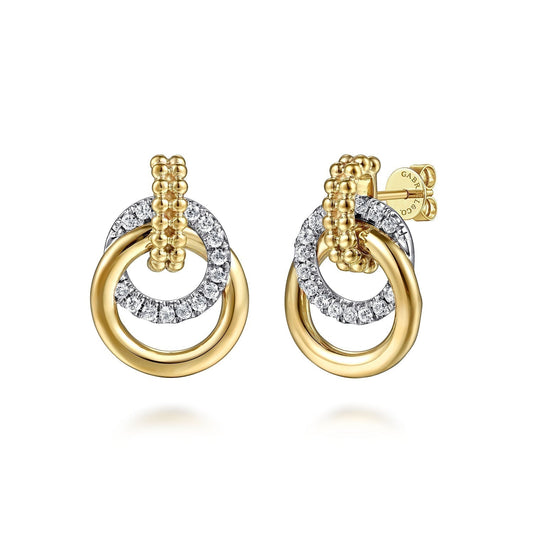 14K White & Yellow Gold Bujukan Diamond Stud Earrings EG15201M45JJ - Dejaun Jewelers