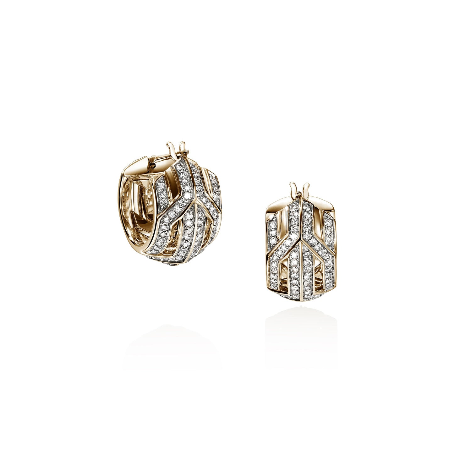 Icon 50 Hoop Earrings, Gold, Diamonds, 15MM|EGGX987902DI