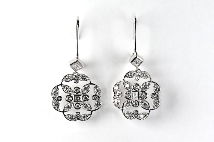 Diamond Lace Drop Earrings