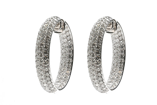 Inside Outside Diamond Pave Hoops